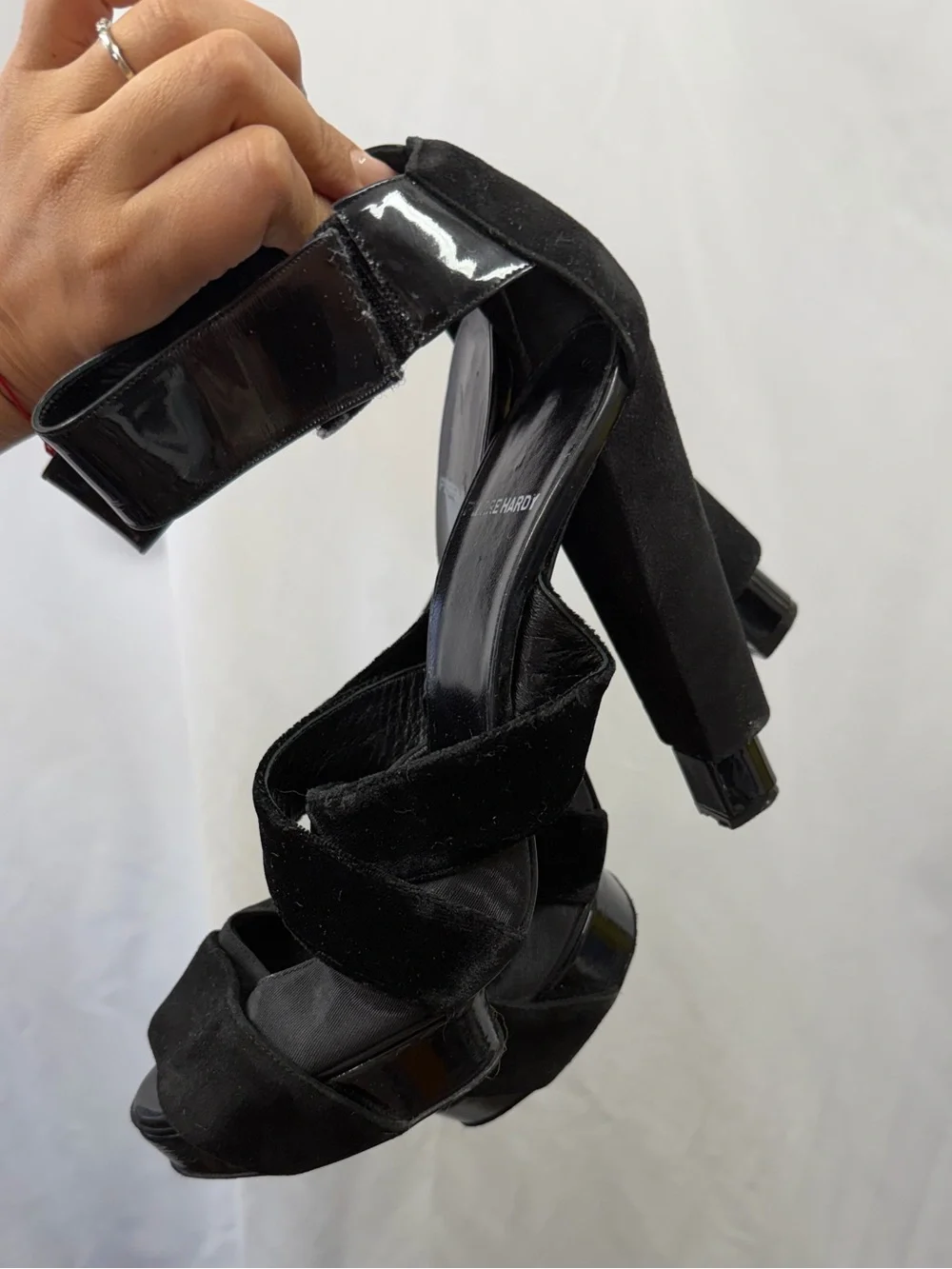 Pierre Hardy black velvet platform heels size 10
